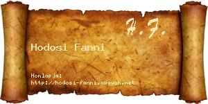 Hodosi Fanni névjegykártya