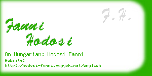 fanni hodosi business card